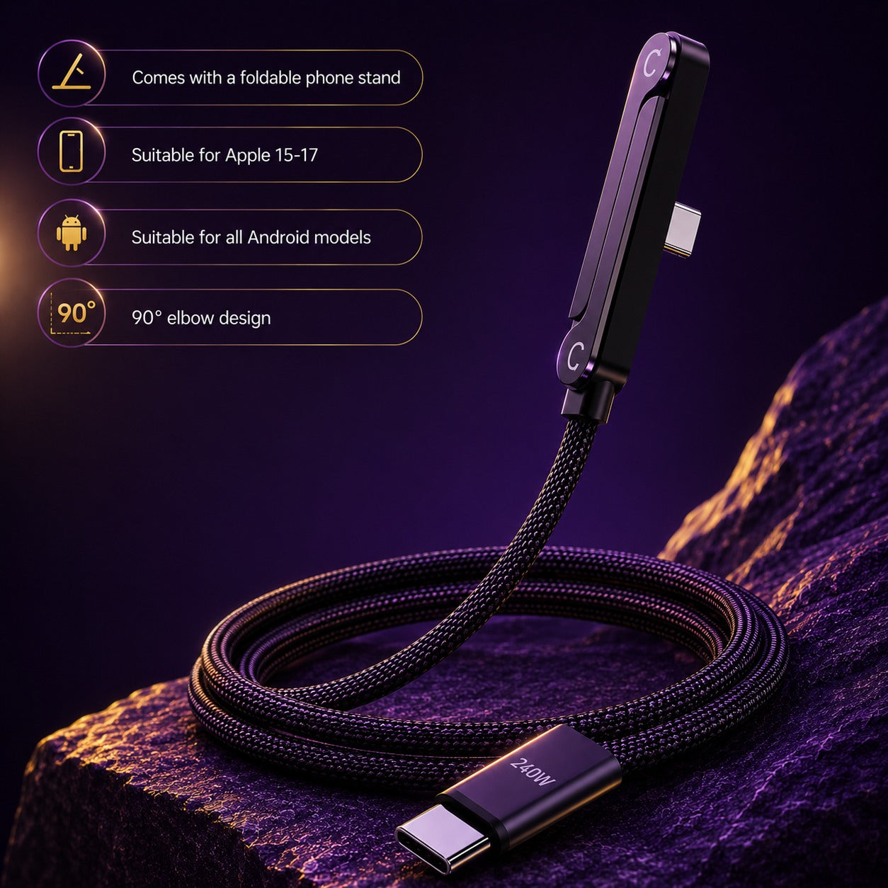 LuxVolt™ - 240W FlexStand Charging Cable
