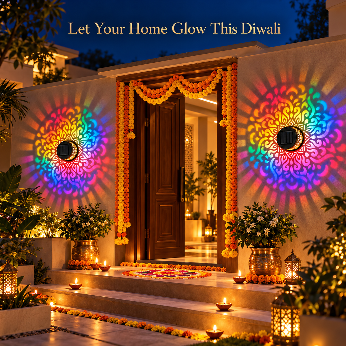 Solar Mandala Automatic Lights (Outdoor)