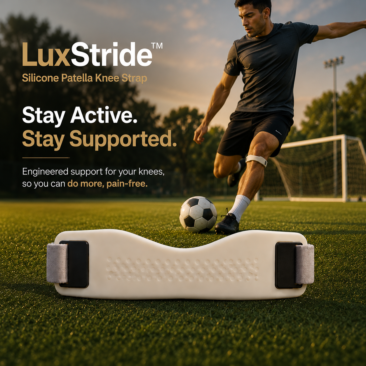 LuxStride™ - Premium Silicone Patella Knee Strap
