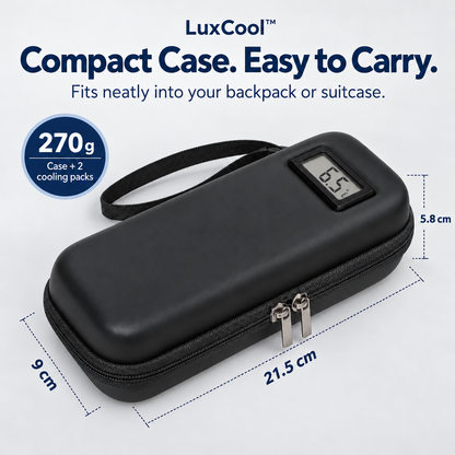 LuxCool™ I Insulin Cooler Case with Temperature Display I 6+ Hours of Cooling