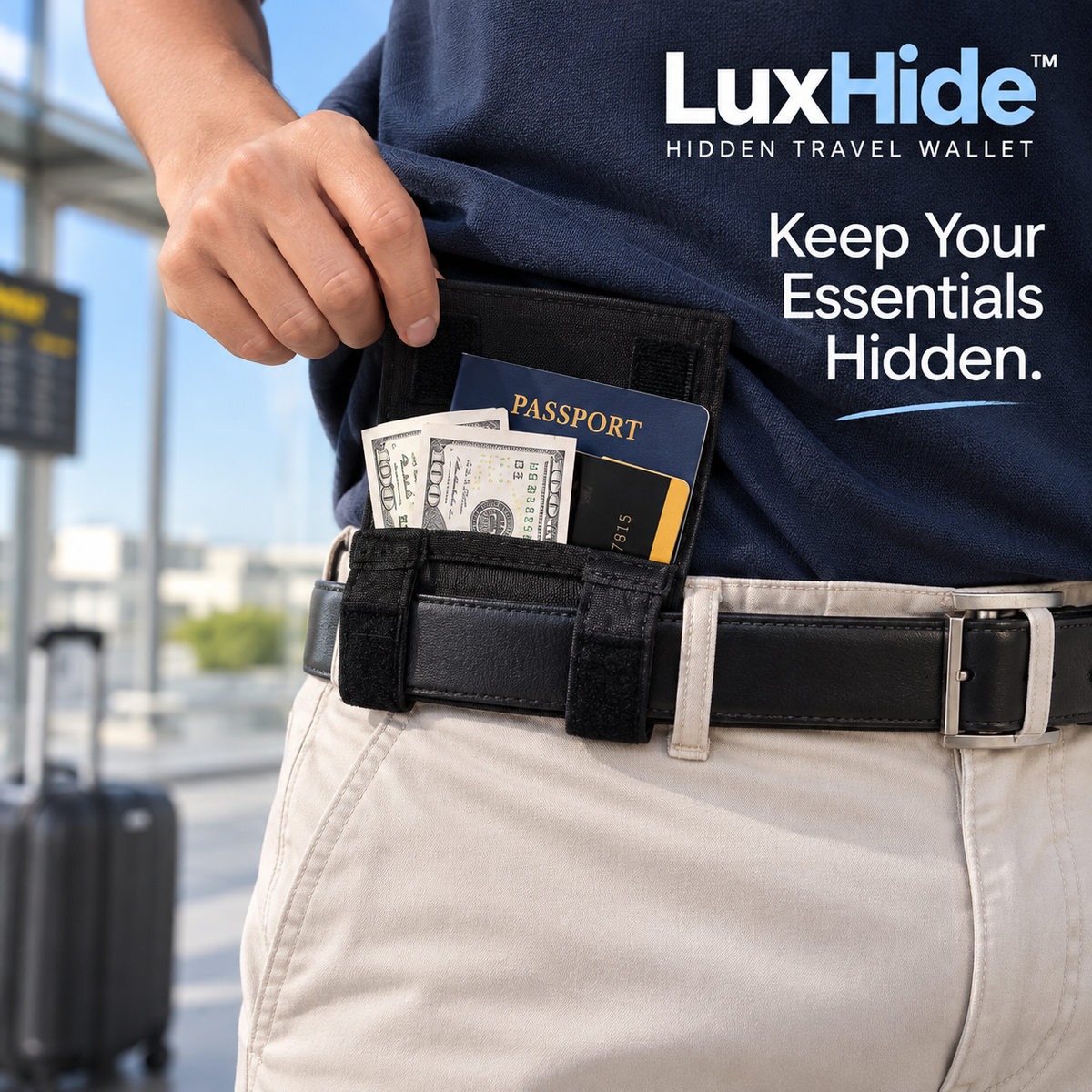 LuxHide™ - Hidden Travel Wallet