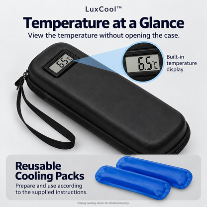 LuxCool™ I Insulin Cooler Case with Temperature Display I 6+ Hours of Cooling