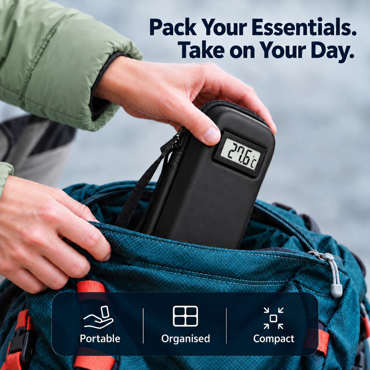 LuxCool™ I Insulin Cooler Case with Temperature Display I 6+ Hours of Cooling